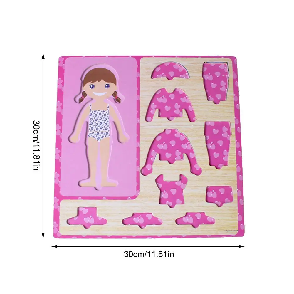 Promo  Wooden Dress Up Jigsaw Dress Up Puzzle Toy Baby Clothing Matching Puzzle Early Education Toy Figure