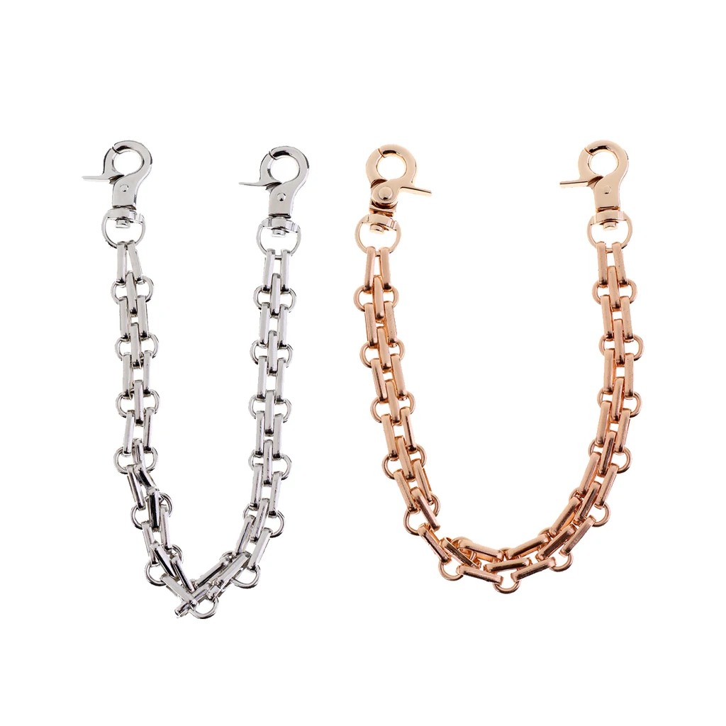 2pcs 25cm Metal Replacement Clip-On Wrist Chain Strap For Clutch/Purse/Handbag/Pouch