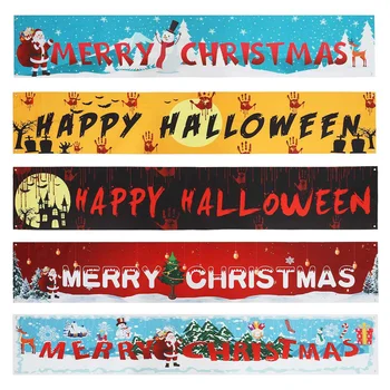 

3x0.5M Merry Christmas Banner Christmas Decorations for Home Outdoor Store Banner Flag Pulling 2021 Navidad Natal Banner 2021