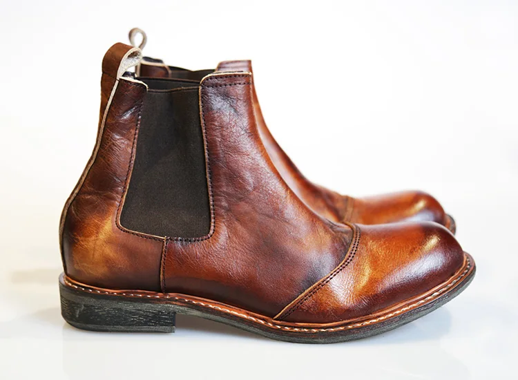 Ручной Работы Украшение Для мужчин коричневый вариант для Для Мужчин's ботинки челси ботильоны для дождливой Для мужчин, на 1-3 см