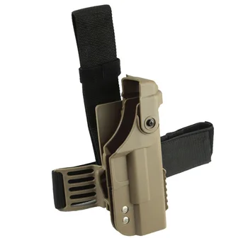 

High quality Tactical Gun Holster for Glock 17 18 19 22 23 Quick Lock Military Combat Right Leg Thigh Gun Bag Case Hunting Acces