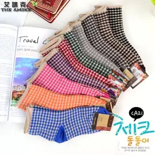 Женские скрученные носки в Корейском стиле; импортные клетчатые осенне-зимние туфли в британском стиле, увеличивающие рост; хлопковые носки; дышащие