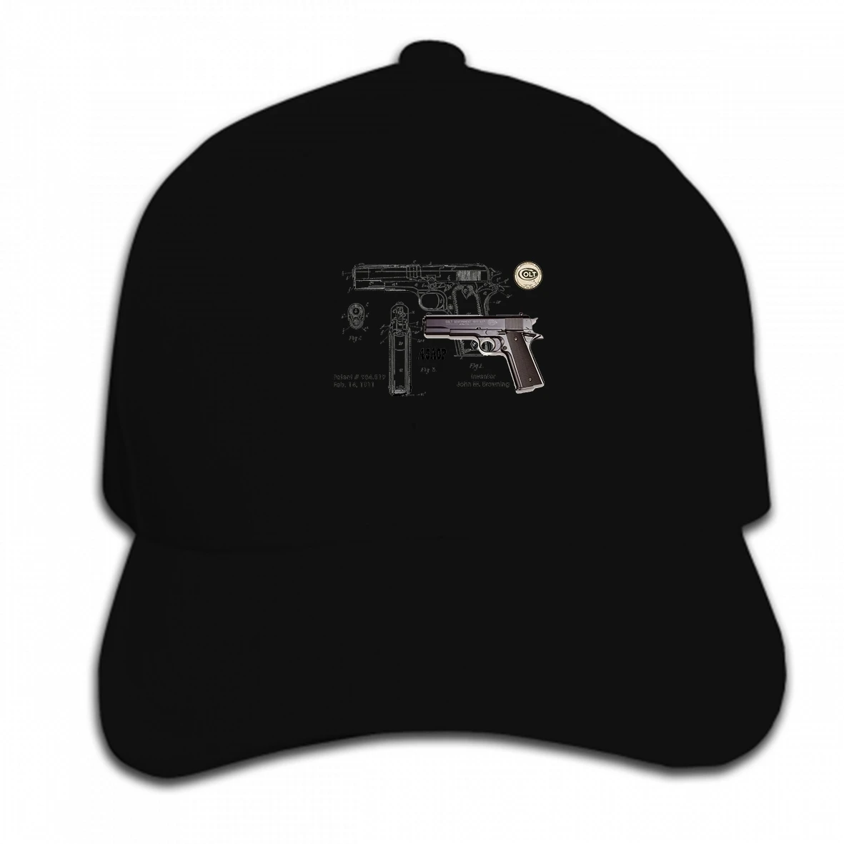 Print Custom Baseball Cap Colt 45 Caliber Diagram Patent 1911 By John Browning Art Tm Discount For Men Novelty Hat Peaked | Аксессуары
