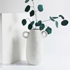 Handmade White Ceramic Vase Handle Retro Continental Scrough Rough Surface Floral Hollow Flower Vase Ceramic Crafts Ornaments 2