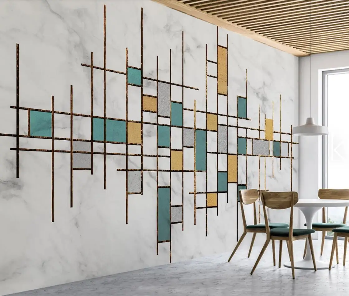 Abstract Geometric Wallpaper Mural for Kids Bedroom Study Room Wall Papers Roll Decals Papier Peint Mural 3d Contact Paper