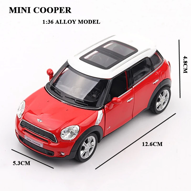 1:36 MINI Cooper S COUNTRYMAN литая под давлением модель автомобиля игрушка с оттягиванием для детей рождественские день рождения подарки коллекция игрушек