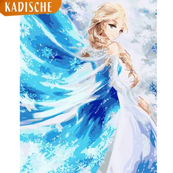 

KADISCHE Painting By Numbers Scenery DIY Oil Coloring By NumbersSnow whiteCanvas Paint Art Pictures Home Decor