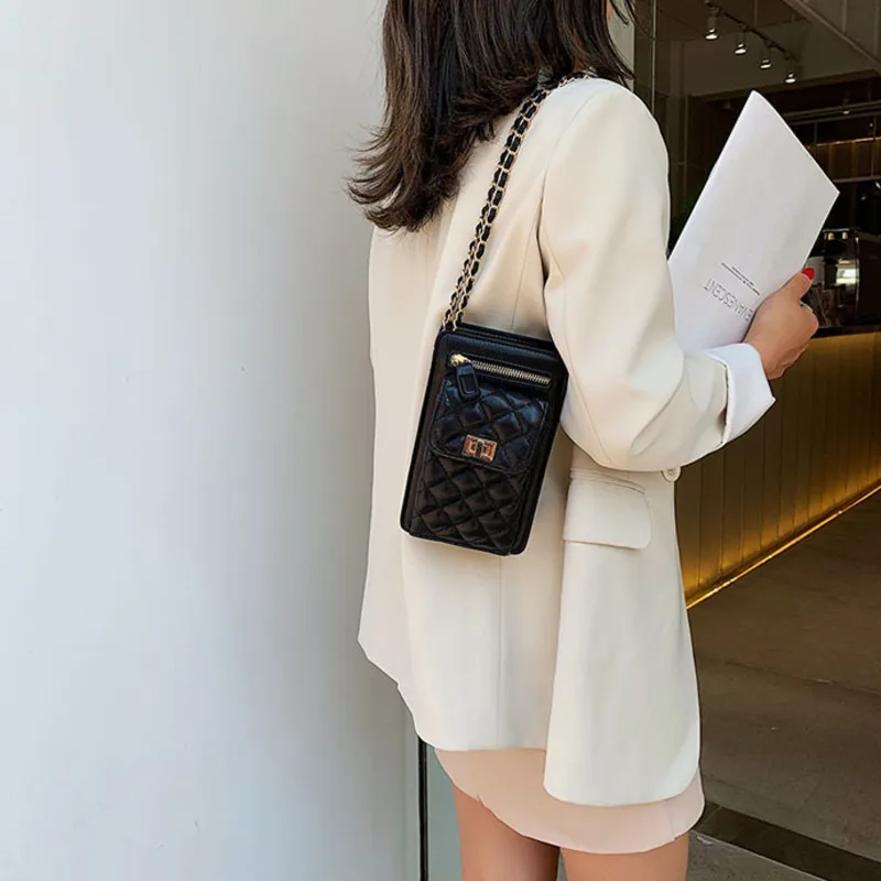 [BXX] Женская сумка через плечо на одно плечо, универсальная сумка с клапаном, брендовая дизайнерская сумка-мессенджер на цепочке с бриллиантами, сумка для мобильного телефона HI061