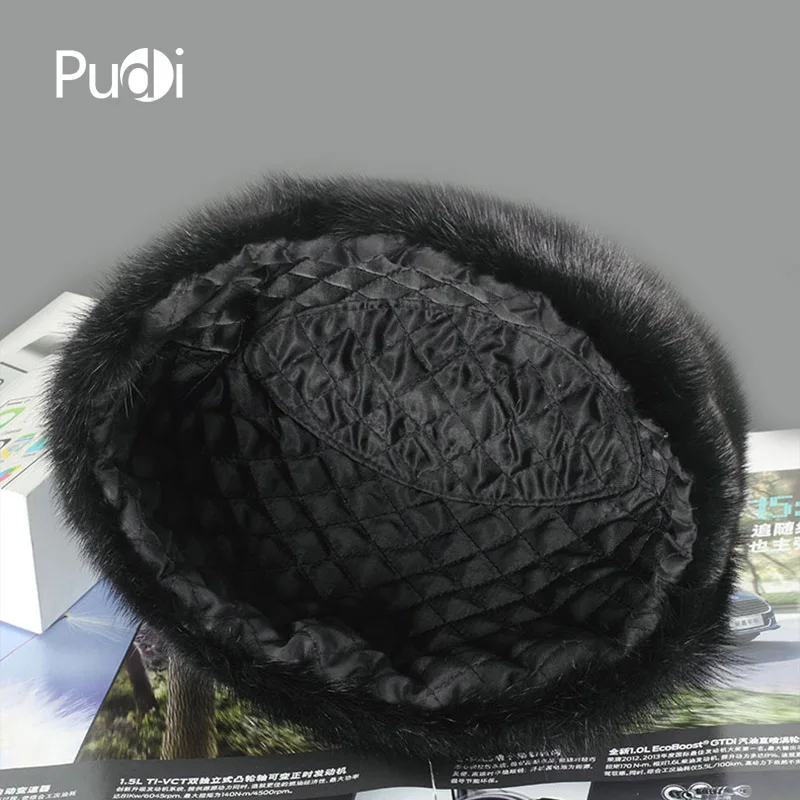 Pudi 170767 Мужская норковая меховая шапка новая модная мужская из натурального меха