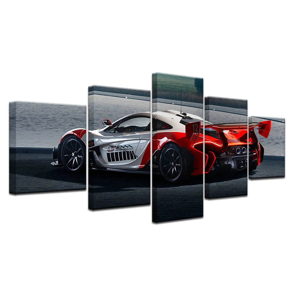 5 шт. HD фотографии роскошный красный спортивный автомобиль Супер плакат холст
