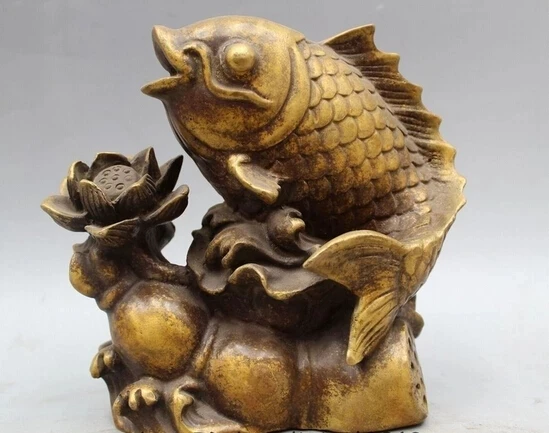 Besmettelijk Muf Auto Groothandel Fabriek 8 "Chinese Bronze Folk Lotus Bloem Wortel Karper Vis  Barracuda Standbeeld Sculptuur 25% Off|Beelden & Sculpturen| - AliExpress