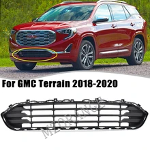 Dla GMC Terrain 2018 2019 2020 2021 LED przedni zderzak samochodowy Grill dolna kratka samochodowa pokrywa ABS czarny akcesoria samochodowe części