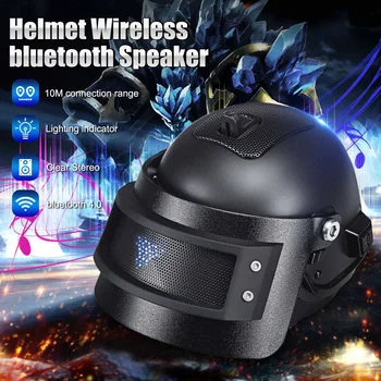 

Portable Mini Helmet Wireless bluetooth Speaker Bass Stereo Surround Subwoofer BT 4.0 Music Player Special Gift for Game Playing