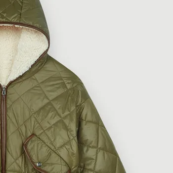 

Women Hooded Warm Coat Winter Zipper Plaid Double-sided Wear Ladies Casual Jackets