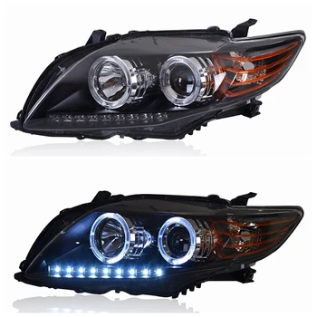 

VLAND factory for Corolla head lamp assembly 2008 2009 2010 modified LED angel eye+double lens Xenon headlights+play and plug
