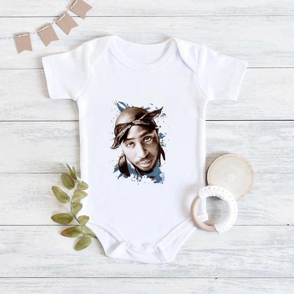 Bodysuit Tupac Onesie 2pac Dad|2pac Hip Hop Baby Bodysuit Summer