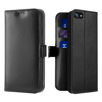 

For iPhone SE 2020 Case Genuine Leather Flip Stand Magnetic Wallet Phone Cover For iPhone SE2 2020 Case Card Slots Cash Holder