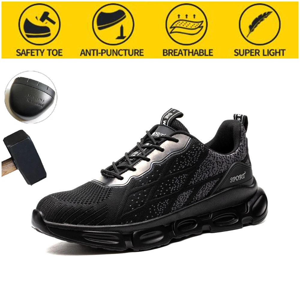 Safety Shoes Anti-smashing Safety Men's Work Shoes Summer Breathable Deodorant Non-slip Mens Safety Shoes Work Shoes