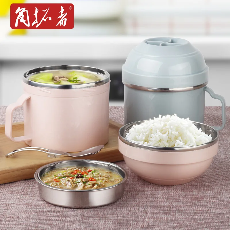 

Young STUDENT'S Stainless Steel Lunch Box Lunch Box Middle School Students Canteen with Instant Noodle Bowl Tableware Set Childr