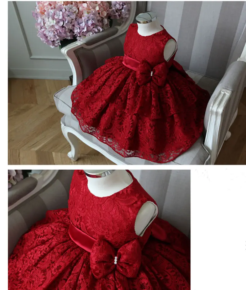 Кружевное платье с бантом для маленьких девочек; одежда для дня рождения; вечернее платье принцессы; нарядное платье для От 1 до 10 лет; WG-SFY014 одежды