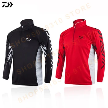 

2020 DAIWA DAWA Moisture Wicking Fishing Clothing Men Fishing Shirt Breathable Anti-UV Quickly Dry Fishing Clothes Camisas Pesc