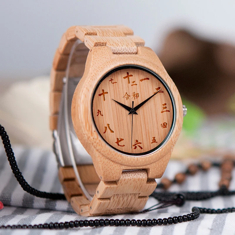 

man watch 2019 BOBO BIRD Bamboo Wood Wristwatch in Japanese digital Dial Customized Gifts For Christmas Men Accept Dropshipping