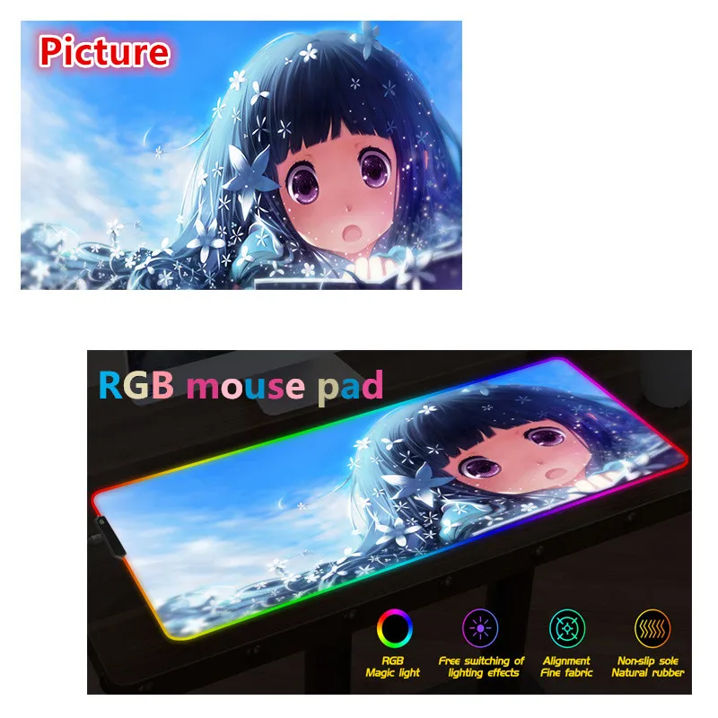 

FFFAS RGB LED mouse pad custom DIY OEM Print Logo Mouse Pad Big Sexy Gamer Gaming Playmat Large Black Customized Computer XL mat
