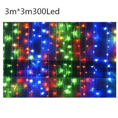 3mX3m300Led Colorful Рождественские украшения для дома светодиодный гирлянда для занавесок Новогоднее украшение гирлянда Arbol De Navidad Natal Kerst Decoratie - Цвет: 3mX3m300Led Colorful