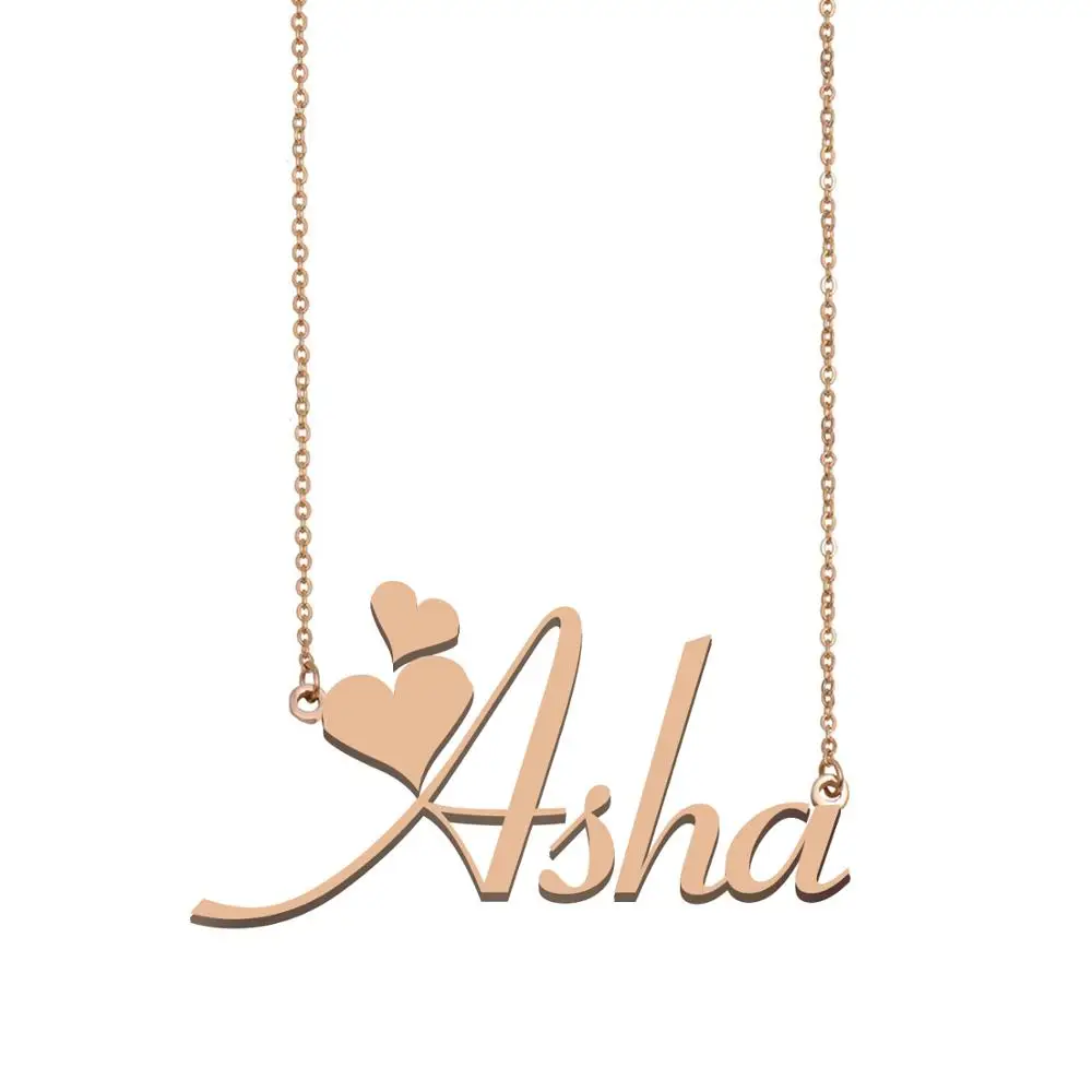 Asha Name Necklace, Custom Name 