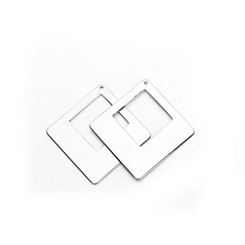 5pcs/lot New Silver Geometric Stainless Steel Metal Stamping Blanks Pendant Charms for Dangle Earrings Jewelry Making | Украшения и