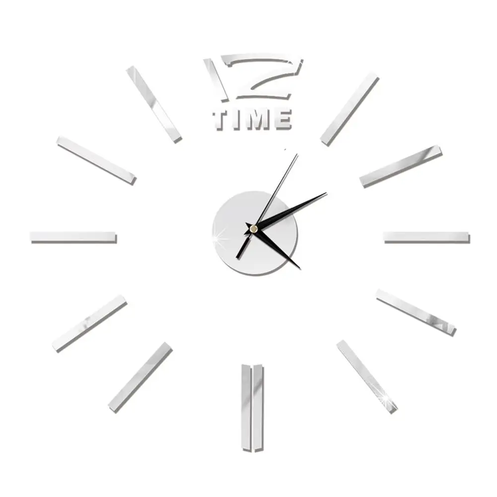 Antique Mini DIY Mirror Surface Clock Sticker Mute Wall Clock 3D Wall Watch Living Room Home Office Decor Christmas Gift