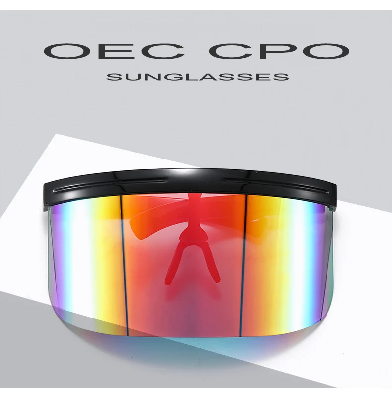 Oversized Windproof Mask Goggles Sunglasses Women  Fashion One Piece Rimless Sunglasses Men Outdoor UV400 Crystal Glasses O960