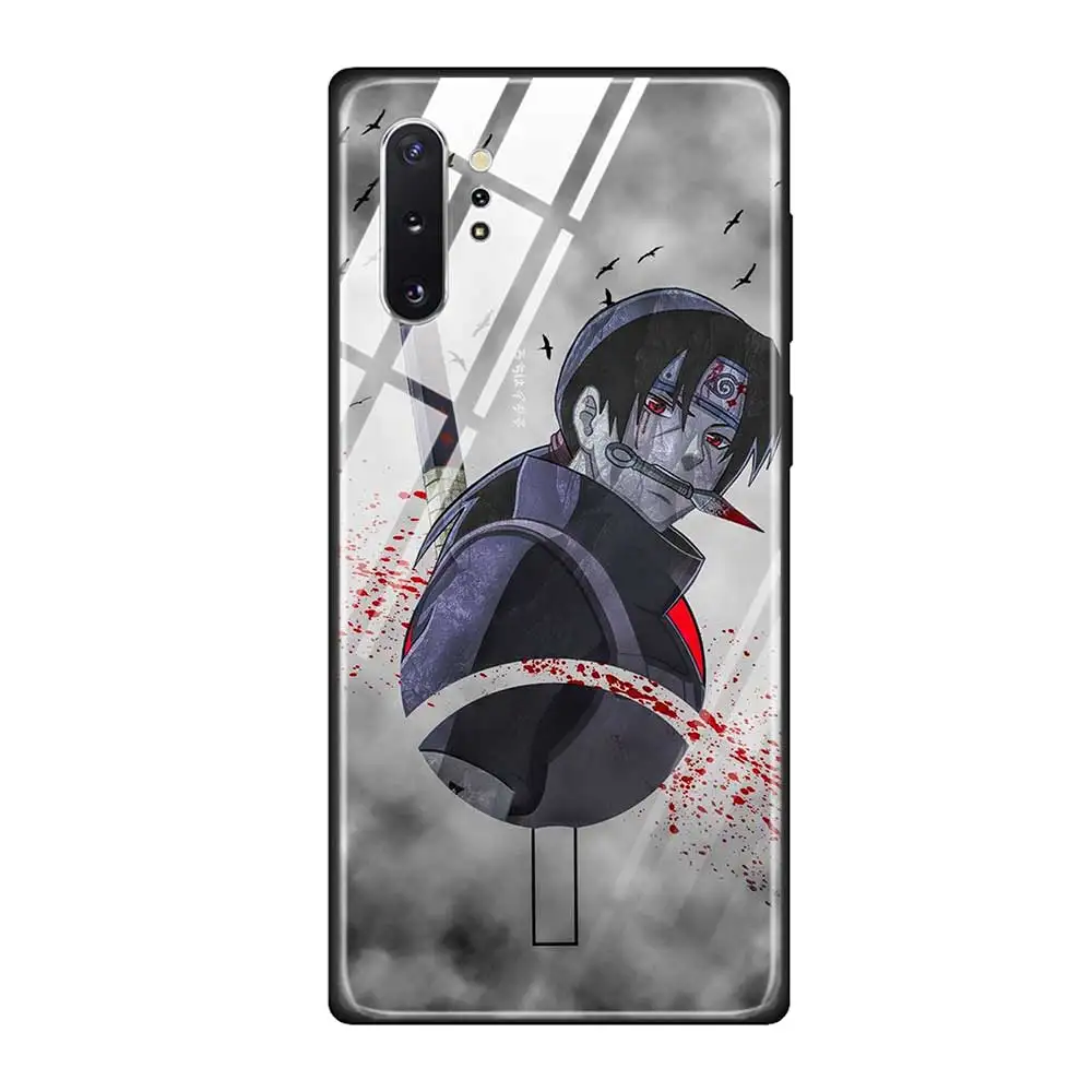Чехол для телефона из закаленного стекла для Samsung Galaxy S10 S10E S9 S8 Note 9 10 105G Plus A50 A30 TPU Мягкий край чехол аниме Наруто - Цвет: T02