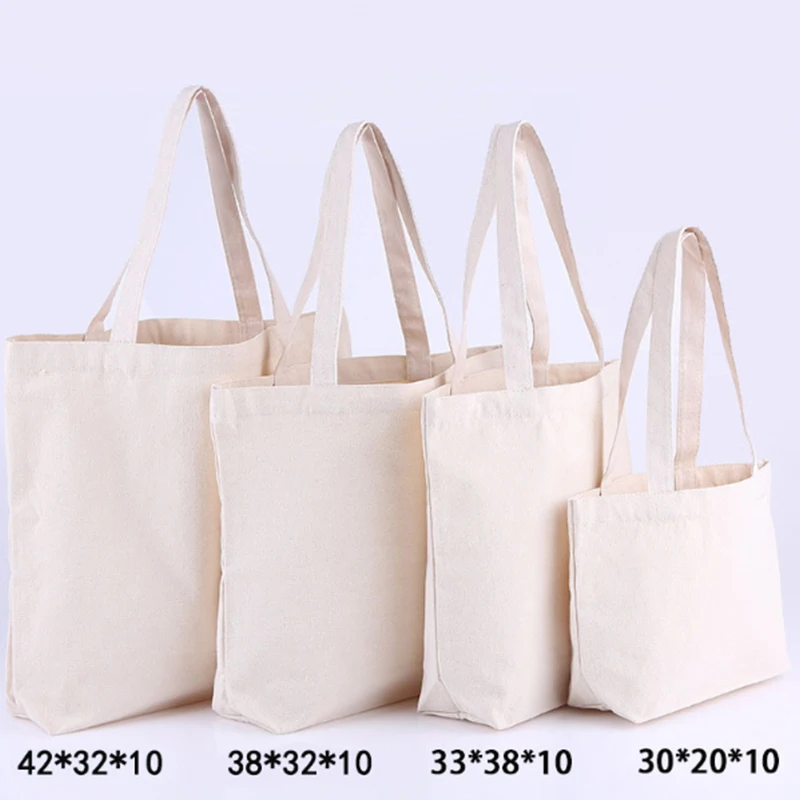

100pcs Silkscreen Printed Your Design Canvas Cotton Tote Bag Women Shopping Bags Natural Cotton Material Eco Friendly Handbag
