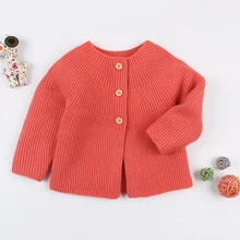 Детский свитер; осенний однотонный кардиган с принтом для маленьких мальчиков и девочек; повседневное пальто; одежда