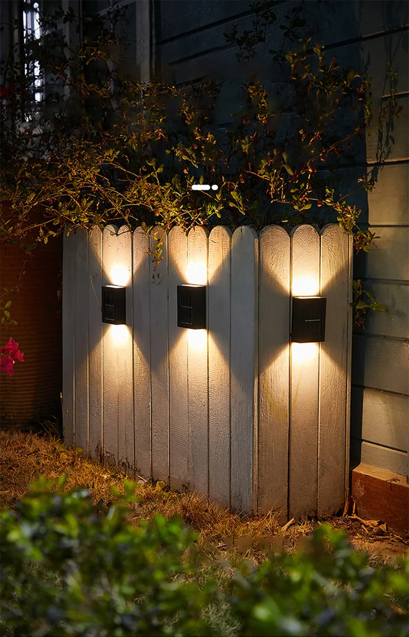 6 LED Solar Wall Lamp Outdoor Waterproof Up and Down Luminous Lighting Garden Decoration Solar Lights Stairs Fence Sunlight Lamp brightest outdoor solar lights