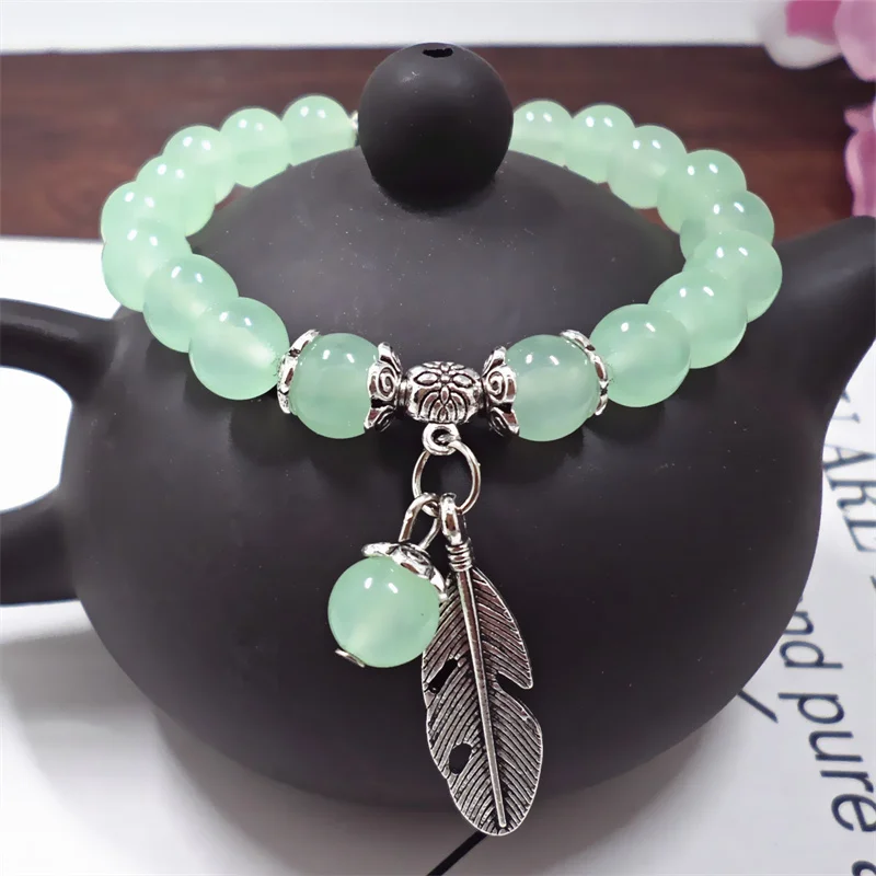 Hot Selling Natural Hand-carved Jade Crystal Chalcedony Bracelet Accessories Fashion Jewelry Bangles Men Women Lucky Gifts