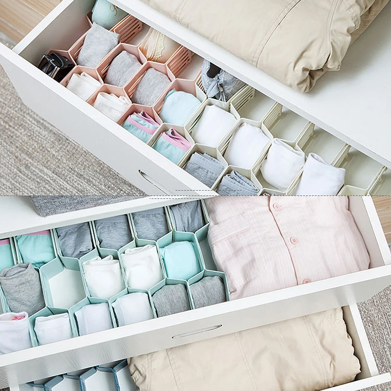 Пластиковый ящик в виде сот разделитель для домашнего нижнего белья косметики