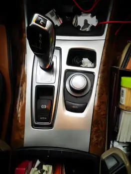 

Interior Carbon fiber LHD Gear Control Panel cover Cup Holder Frame Trim car Sticker For BMW X5 X6 E70 E71 2008-2013