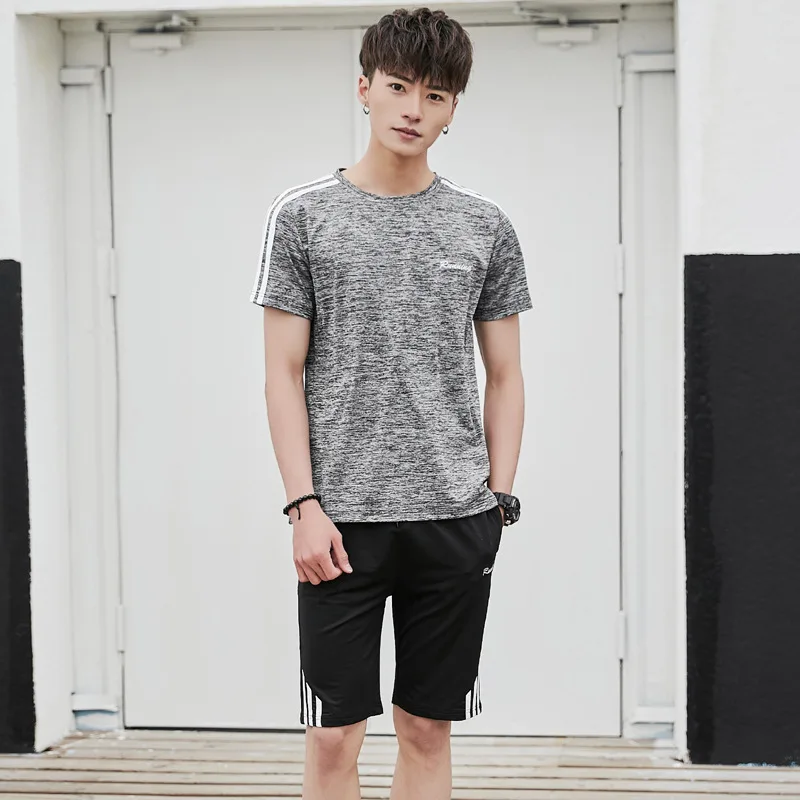 

Quick-Dry Sports Set MEN'S Short Sleeve Shorts Two-Piece Set Shorts Summer Style T-shirt Fitness Running Sports Clothing