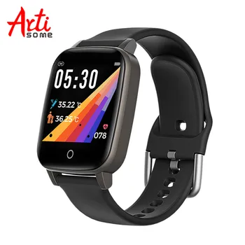

2020 Smartwatch Men/Women Body Temperature Measurement Heart Rate Monitor IP67 Waterproof Silicone Strap Smart Watch Android IOS
