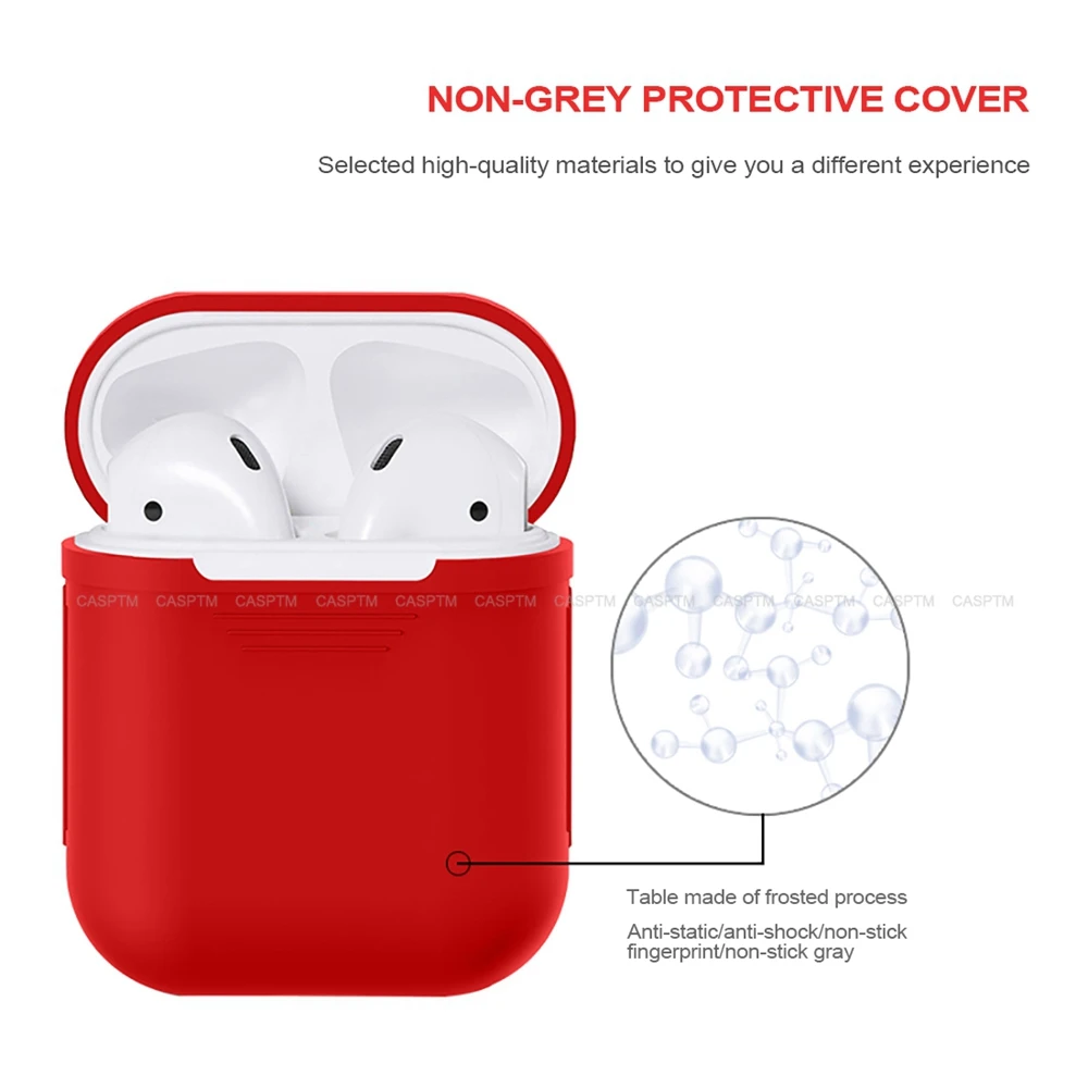 Силиконовый чехол CASPTM для Apple Airpods 1, 2, проводной зарядный чехол для наушников, милый цветной чехол для AirPods 1, защитный чехол, чехол на голову
