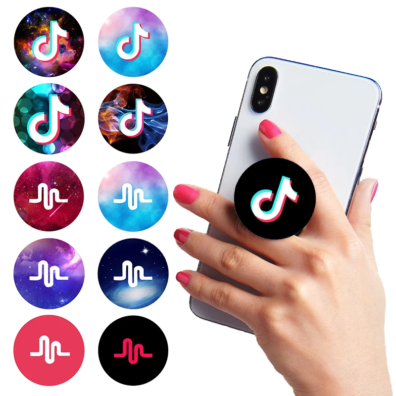 

Pop Socket Musical Phone Holder Round 180 Degree Removable Mobile Phone Expanding Stand and Grip Smartphone Popsocket