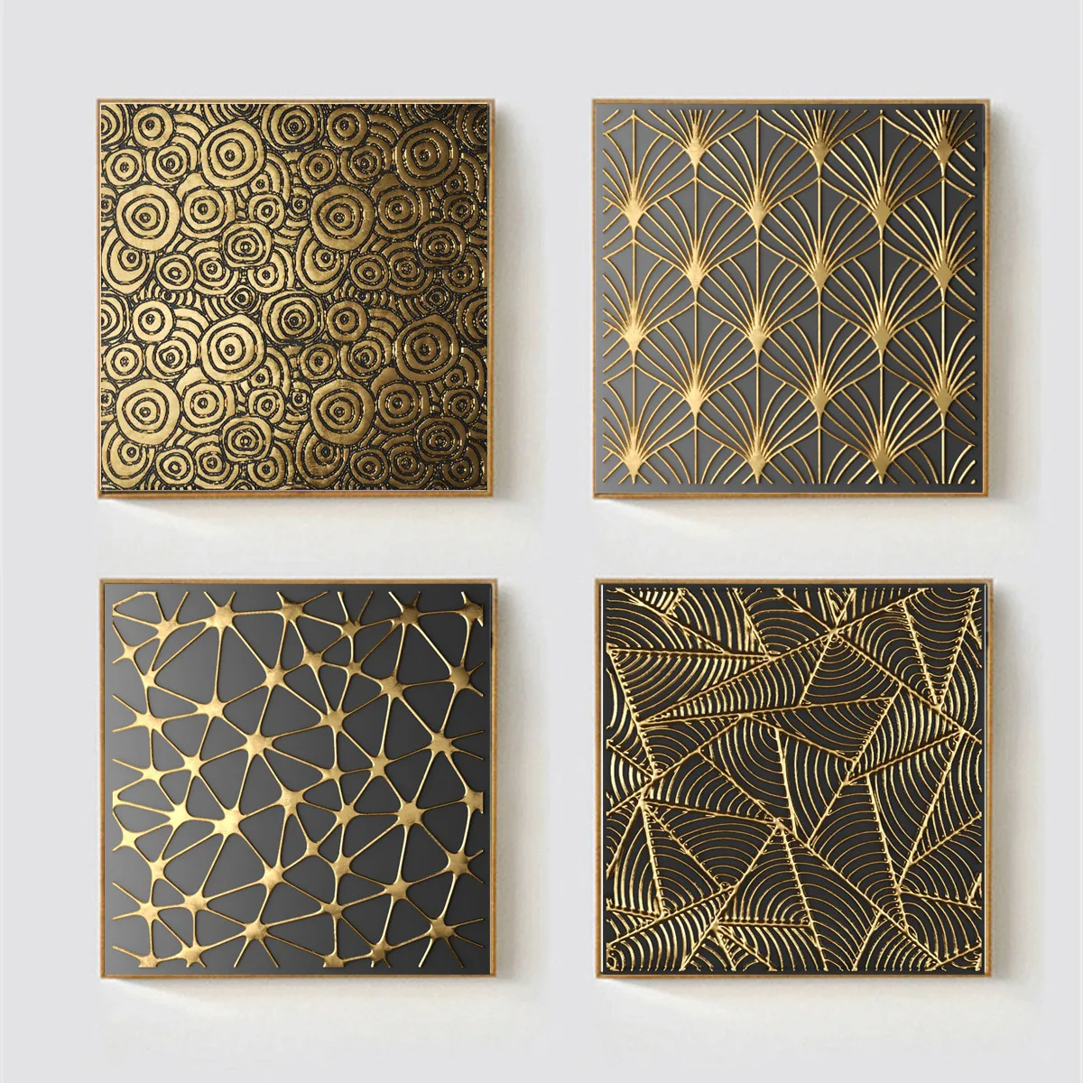 Abstract Canvas Golden Foil Texture Print Poster Wall Home Art Decor | Дом и сад