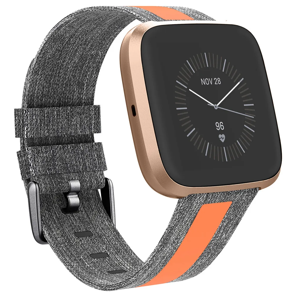 Прочный Холст ремешок для наручных часов Fitbit Versa/ Versa 2/ Lite Smartwatch Замена спортивные