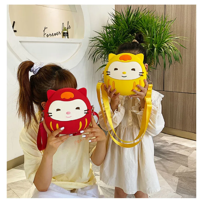 

Cute Cartoon Cat Women's Bag Soft Silicone Large Capacity Phone Bag All-match Female Shoulder Crossbody Bags New Summer Handbags