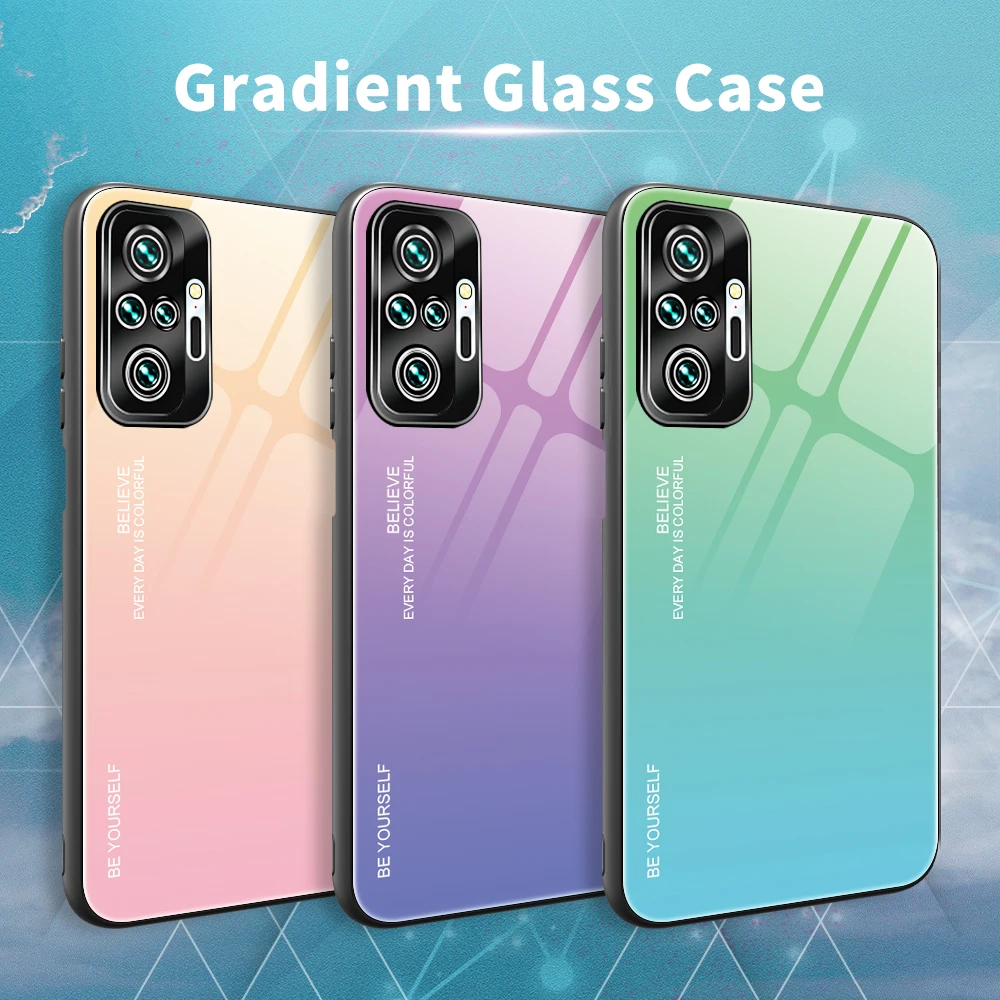 pouch mobile Tempered Glass Case For Redmi Note11 9Pro 9S 8 8T 7 6 5 9A 8A 7A 6A Tpu soft edge Redmi Note10Pro 8T 8Pro 7Pro cubierta dura mobile flip cover