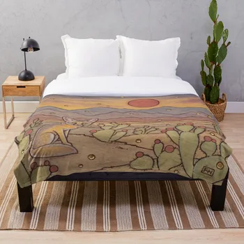 

Kit Fox In The Desert Throw Blanket Soft Sherpa Blanket Bed Sheet Single Knee Blanket Office Nap Blanket