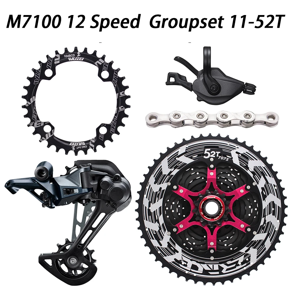 SLX M7100 12 скоростной велосипедный набор 11 50/52T ZRACE Alpha Cassette + цепная колесо цепь KMC X12