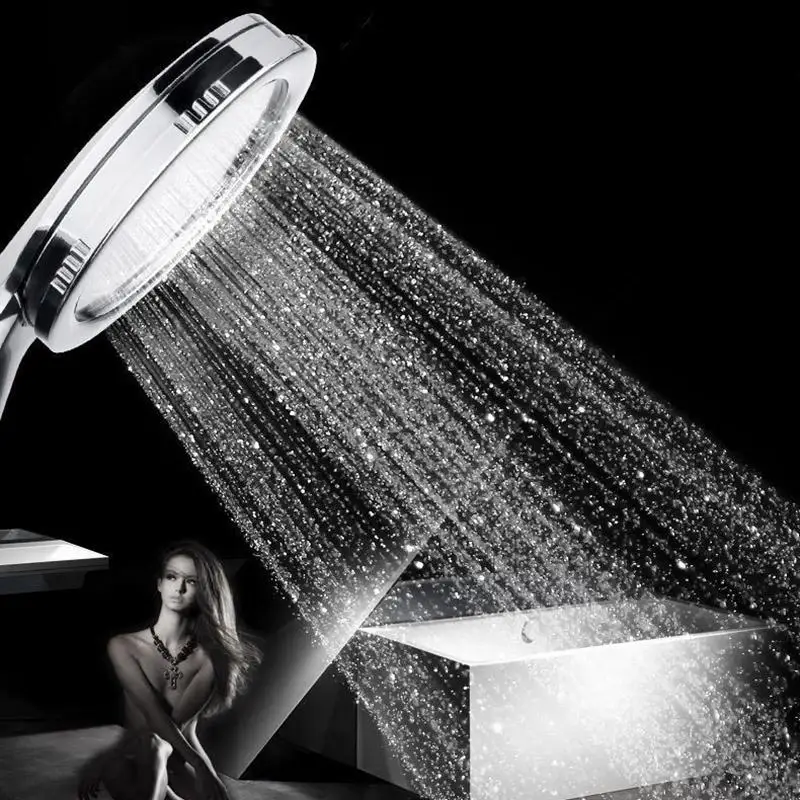 New arrival High Pressure Shower Head Bathroom Water Saving Powerful Boosting Spray Bath Handheld | Обустройство дома